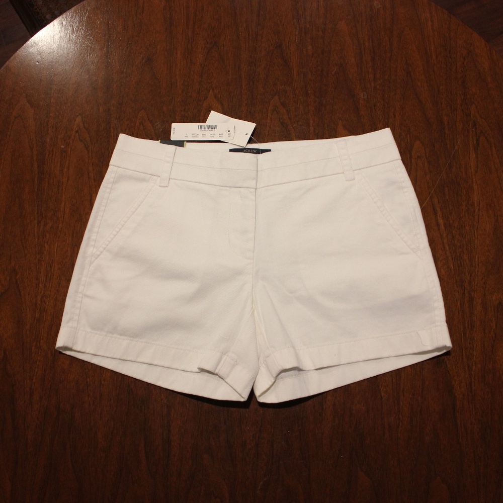 J. Crew Women's 4in. Chino Shorts | White | Size 0 | NWT